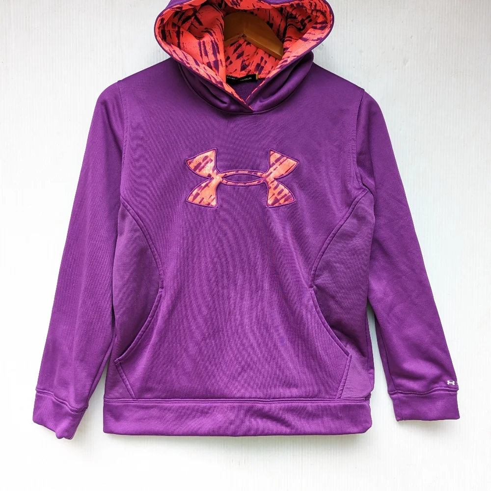 UNDER ARMOUR youth purple and pink pull-over hoodie sweatshirt